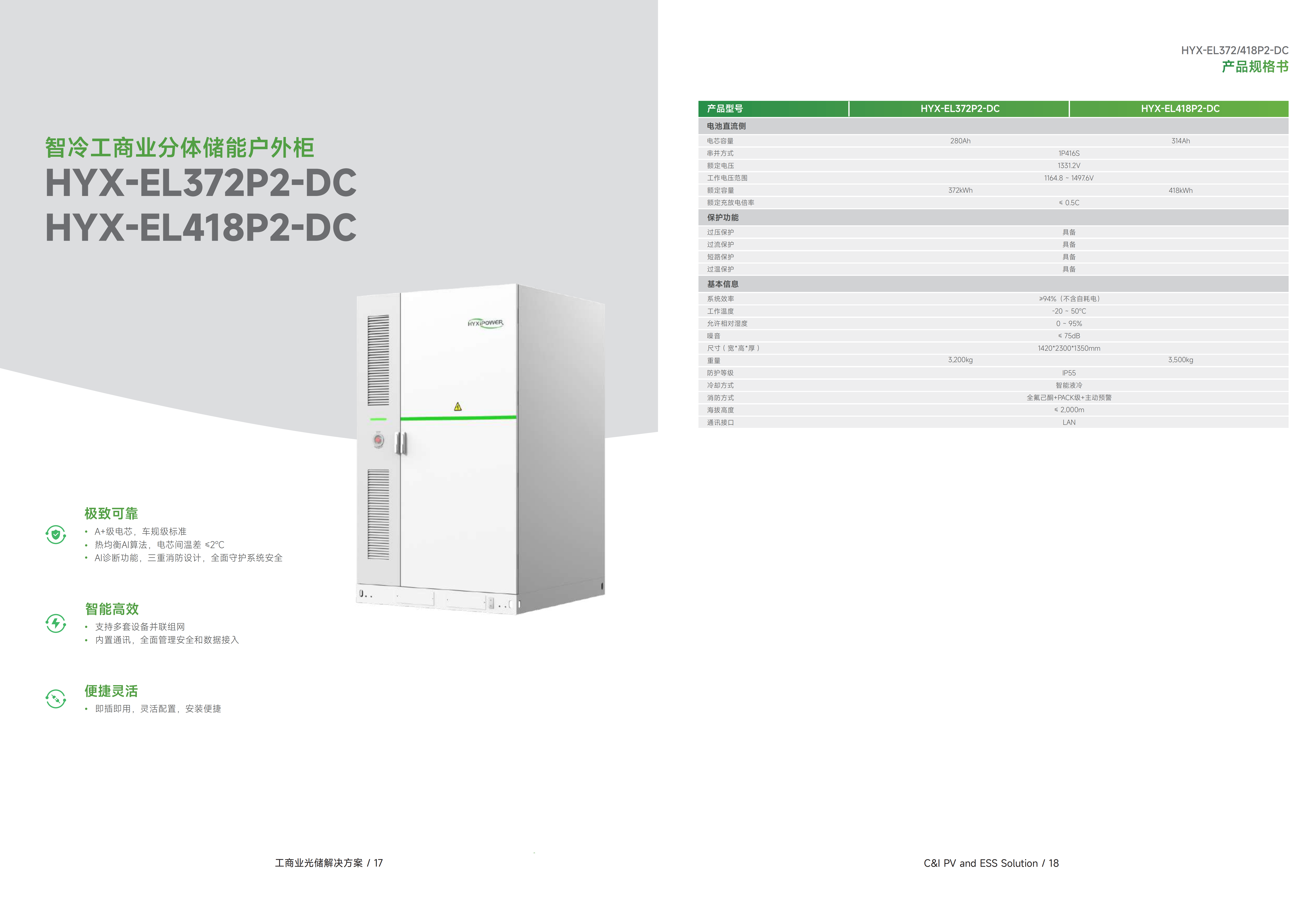 Intelligent Cooling Commercial and Industrial Split Energy Storage Outdoor Cabinet